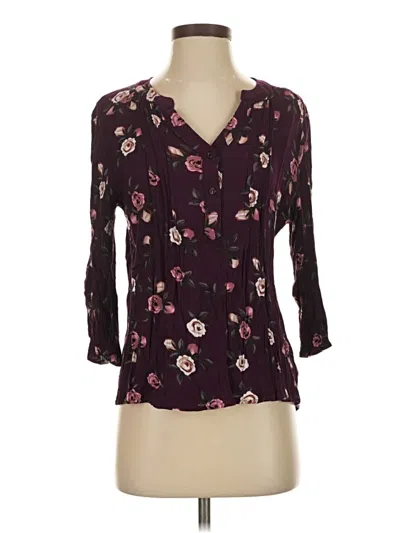Pre-owned Fun2fun 3/4 Sleeve Blouse In Burgundy