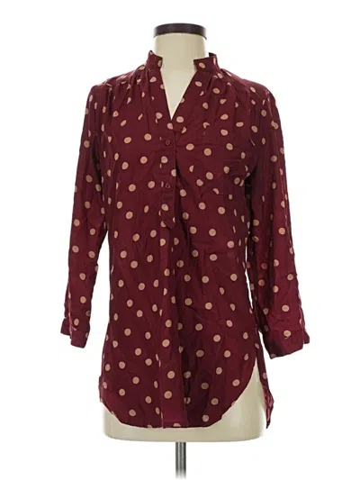 Pre-owned Fun2fun 3/4 Sleeve Blouse In Burgundy