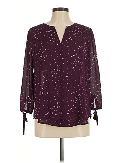 Pre-owned Fun2fun 3/4 Sleeve Blouse In Burgundy