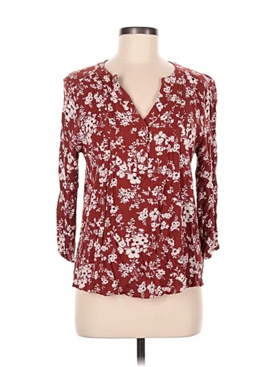 Pre-owned Fun2fun 3/4 Sleeve Blouse In Burgundy