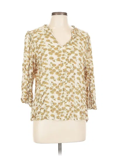 Pre-owned Fun2fun 3/4 Sleeve Blouse In Gold