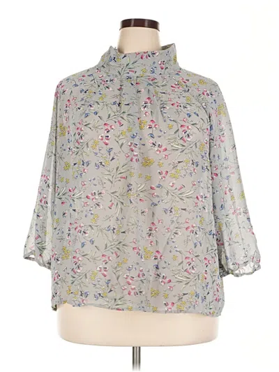 Pre-owned Fun2fun 3/4 Sleeve Blouse In Gray