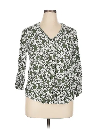 Pre-owned Fun2fun 3/4 Sleeve Blouse In Green
