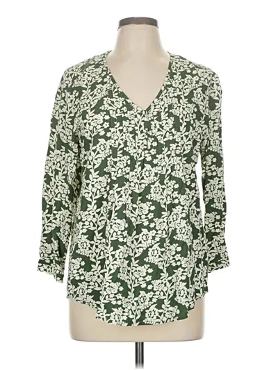 Pre-owned Fun2fun 3/4 Sleeve Blouse In Green