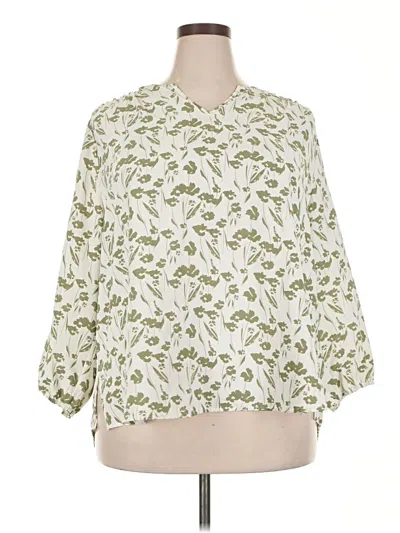 Pre-owned Fun2fun 3/4 Sleeve Blouse In Green