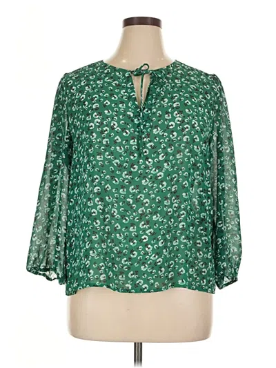 Pre-owned Fun2fun 3/4 Sleeve Blouse In Green