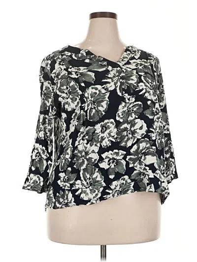 Pre-owned Fun2fun 3/4 Sleeve Blouse In Green