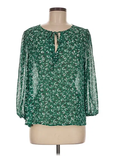 Pre-owned Fun2fun 3/4 Sleeve Blouse In Green