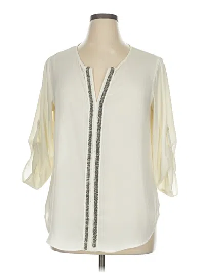 Pre-owned Fun2fun 3/4 Sleeve Blouse In Ivory