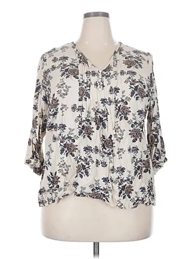 Pre-owned Fun2fun 3/4 Sleeve Blouse In Ivory