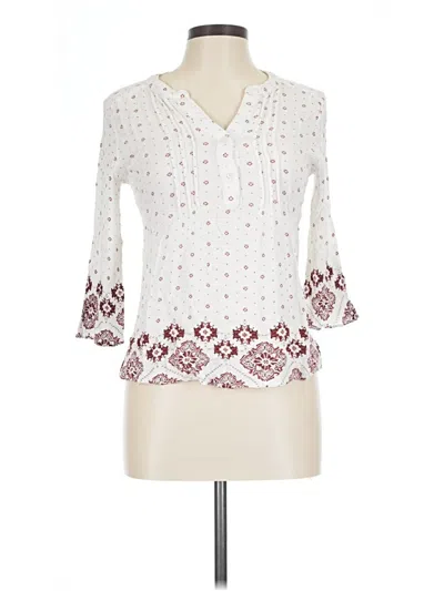 Pre-owned Fun2fun 3/4 Sleeve Blouse In Ivory