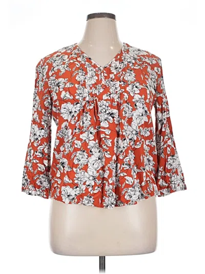 Pre-owned Fun2fun 3/4 Sleeve Blouse In Orange