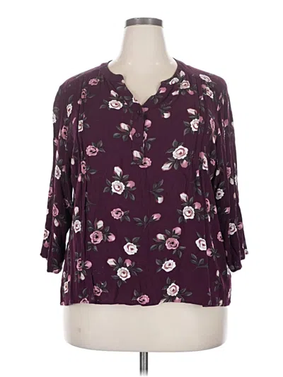 Pre-owned Fun2fun 3/4 Sleeve Blouse In Purple