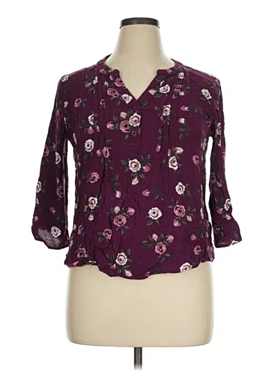 Pre-owned Fun2fun 3/4 Sleeve Blouse In Purple
