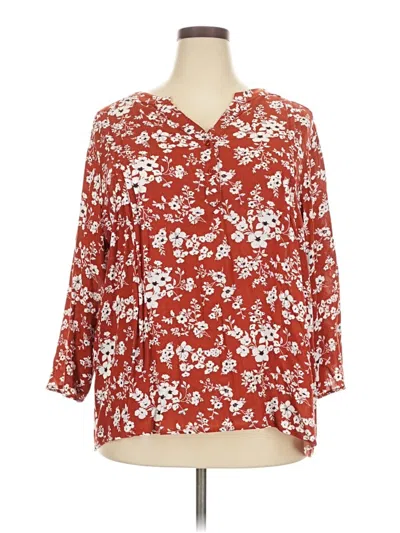 Fun2fun 3/4 Sleeve Blouse In Red