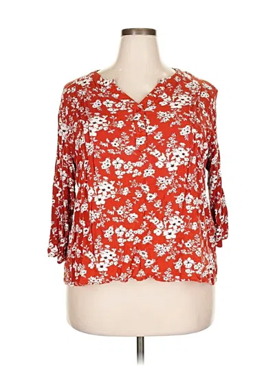 Pre-owned Fun2fun 3/4 Sleeve Blouse In Red