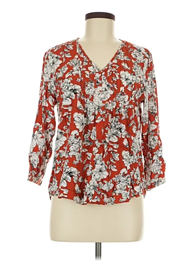 Pre-owned Fun2fun 3/4 Sleeve Blouse In Red