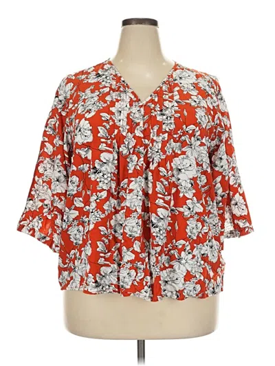 Pre-owned Fun2fun 3/4 Sleeve Blouse In Red