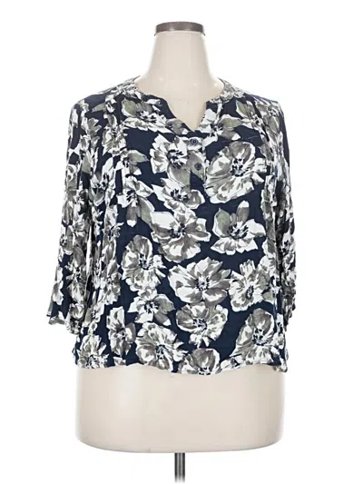Pre-owned Fun2fun 3/4 Sleeve Blouse In Silver