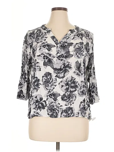 Pre-owned Fun2fun 3/4 Sleeve Blouse In Silver