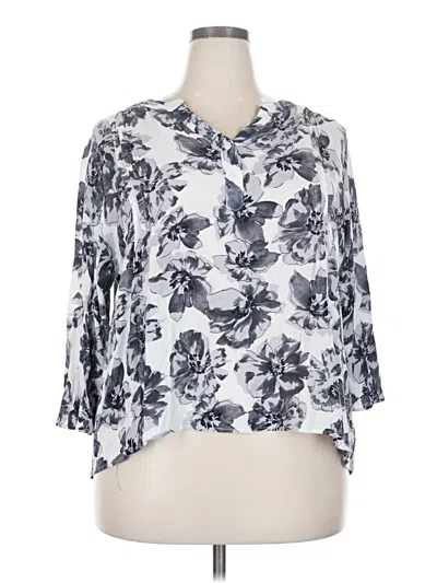 Pre-owned Fun2fun 3/4 Sleeve Blouse In Silver