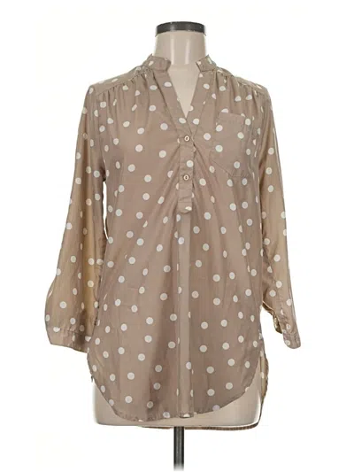 Pre-owned Fun2fun 3/4 Sleeve Blouse In Tan