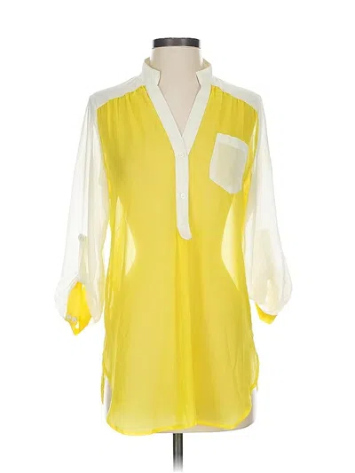 Pre-owned Fun2fun 3/4 Sleeve Blouse In Yellow