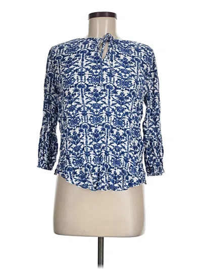 Pre-owned Fun2fun 3/4 Sleeve Button Down Shirt In Blue