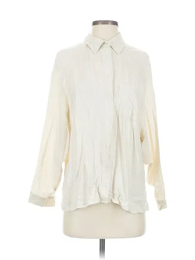 Pre-owned Fun2fun 3/4 Sleeve Button Down Shirt In White