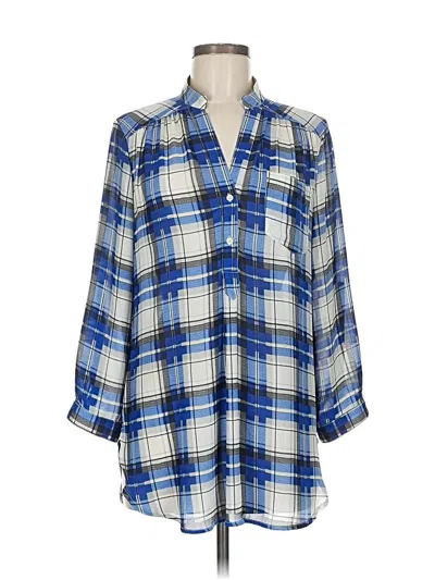 Pre-owned Fun2fun 3/4 Sleeve Henley Shirt In Blue