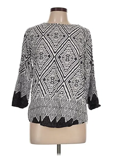 Pre-owned Fun2fun 3/4 Sleeve Top Silver Boatneck Tops