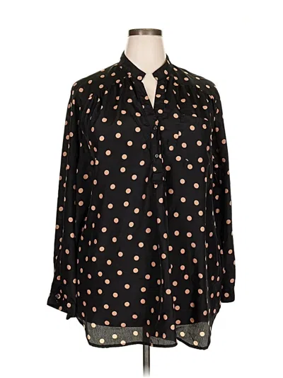 Pre-owned Fun2fun Long Sleeve Blouse In Black