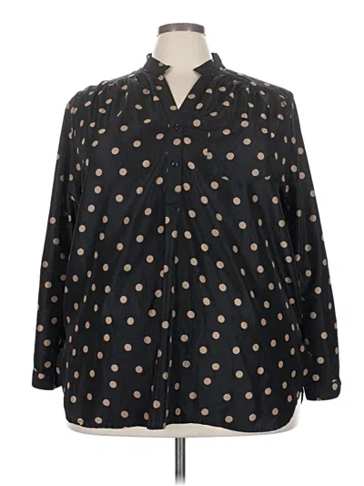 Pre-owned Fun2fun Long Sleeve Blouse In Black