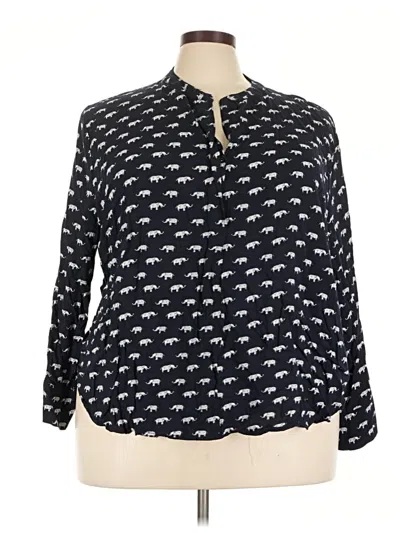 Pre-owned Fun2fun Long Sleeve Blouse In Black