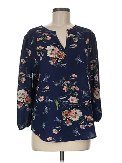 Pre-owned Fun2fun Long Sleeve Blouse In Blue