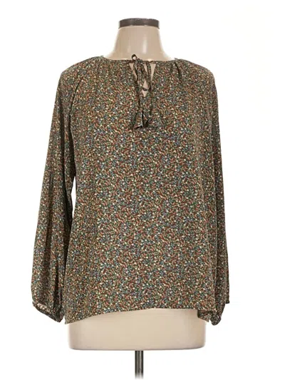 Pre-owned Fun2fun Long Sleeve Blouse In Brown