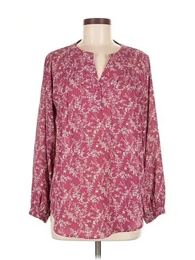 Pre-owned Fun2fun Long Sleeve Blouse In Burgundy