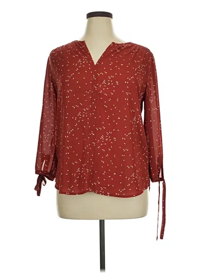 Pre-owned Fun2fun Long Sleeve Blouse In Burgundy