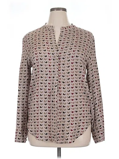 Pre-owned Fun2fun Long Sleeve Blouse In Gray