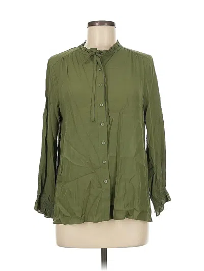 Pre-owned Fun2fun Long Sleeve Blouse In Green