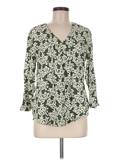 Pre-owned Fun2fun Long Sleeve Blouse In Green