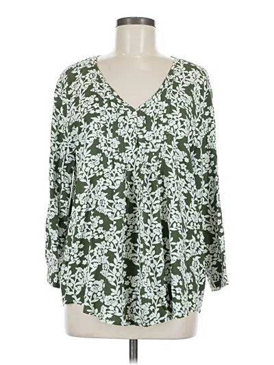Pre-owned Fun2fun Long Sleeve Blouse In Green