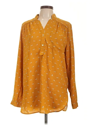 Pre-owned Fun2fun Long Sleeve Blouse In Yellow