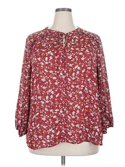 Pre-owned Fun2fun Long Sleeve Henley Shirt In Burgundy