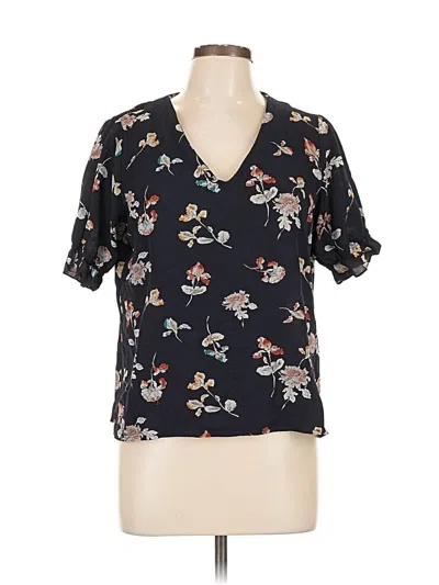 Pre-owned Fun2fun Short Sleeve Blouse In Black