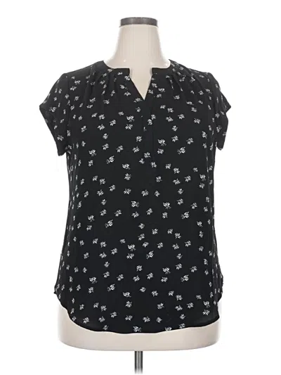 Fun2fun Short Sleeve Blouse In Black