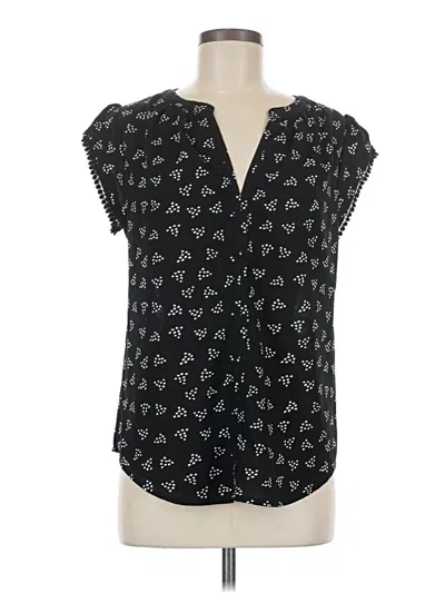 Pre-owned Fun2fun Short Sleeve Blouse In Black