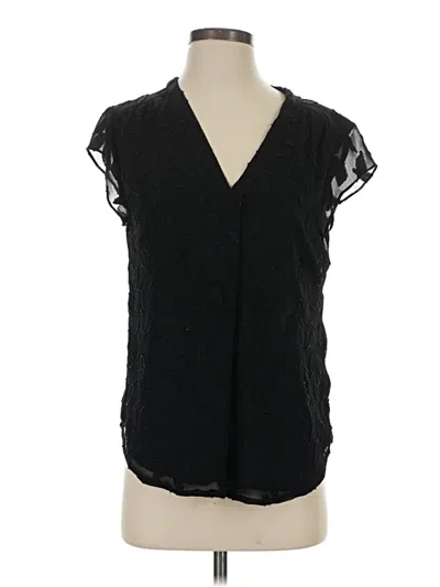 Pre-owned Fun2fun Short Sleeve Blouse In Black