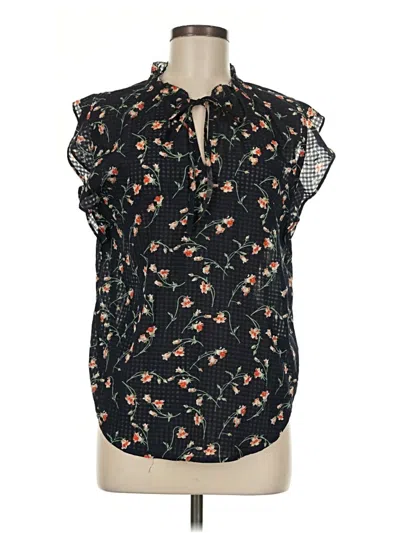 Pre-owned Fun2fun Short Sleeve Blouse In Black