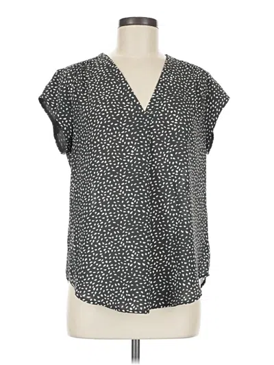 Pre-owned Fun2fun Short Sleeve Blouse In Black